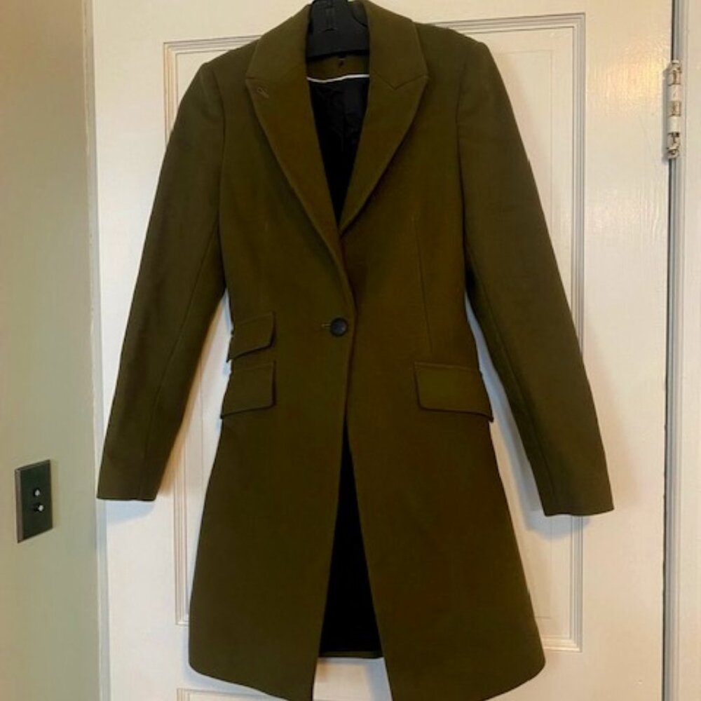 Rag and Bone Diane Olive Green Wool Coat SZ 0